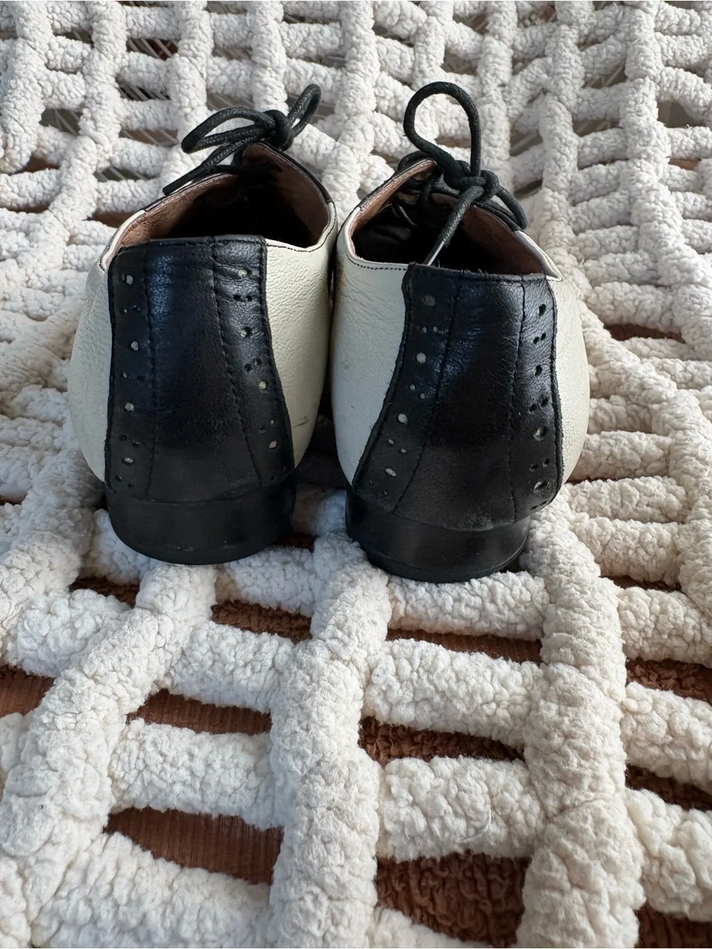 Black and White Saddle Oxfords - Two Tone Lace-Up Shoes